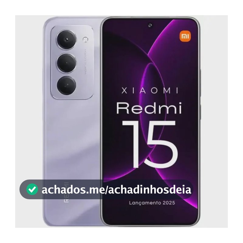 Smartphone Xiaomi Redmi 15 8gb 256gb Tela 6,9 144hz, Bateria 7.000 Mah, 50 Mp Roxo
