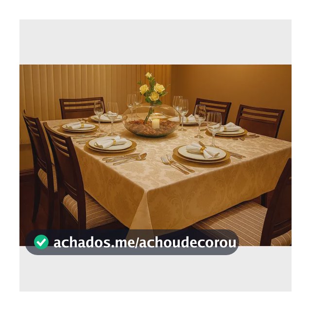Toalha De Mesa Luxo 2 X 2 Jacquard Original 8 Lugares