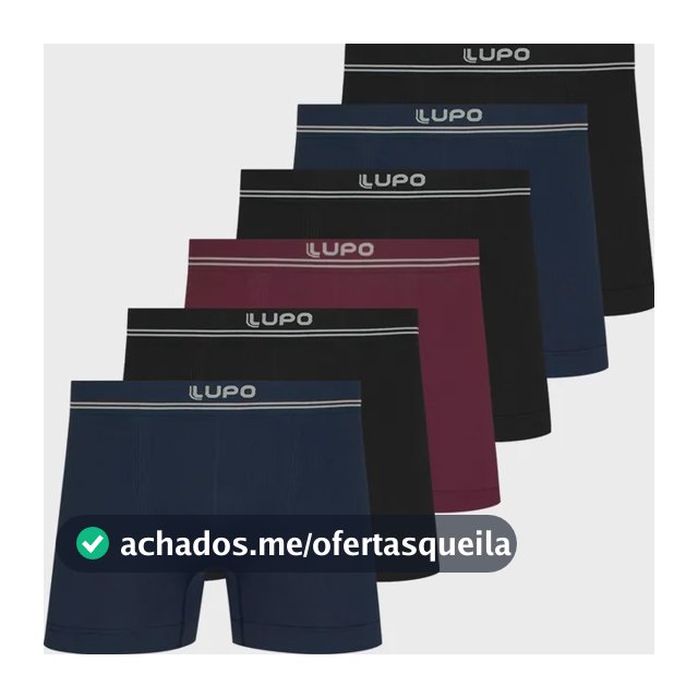 Kit 6 Cuecas Boxer Lupo Sem Costura Box Microfibra Original