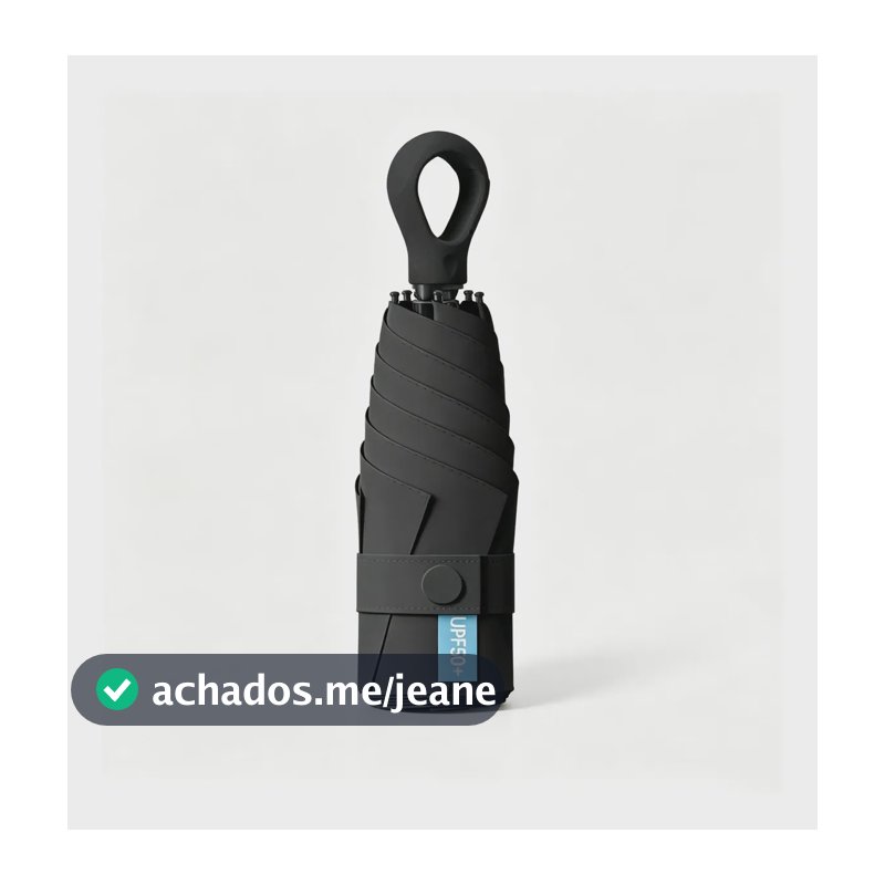 Mini Guarda-chuva Fps50+ Proteção Uv Portátil Feminino Viage Preto