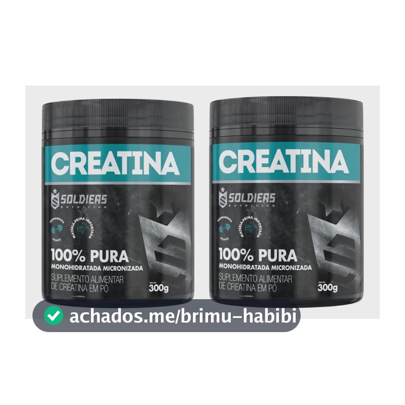Kit: 2 Creatina Pote 300g 100% Pura Soldiers Nutrition Treino Performance Fortalecimento