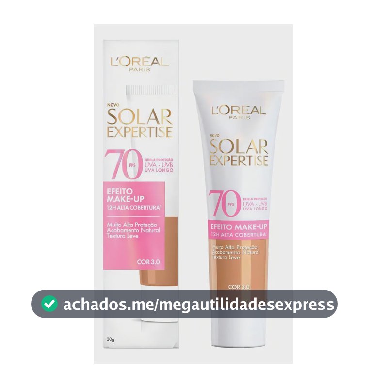 Protetor Solar Facial com Cor FPS 70 Alta Cobertura - L'Oréal Paris Solar Expertise Efeito Make Up - Cor 6.0 30g