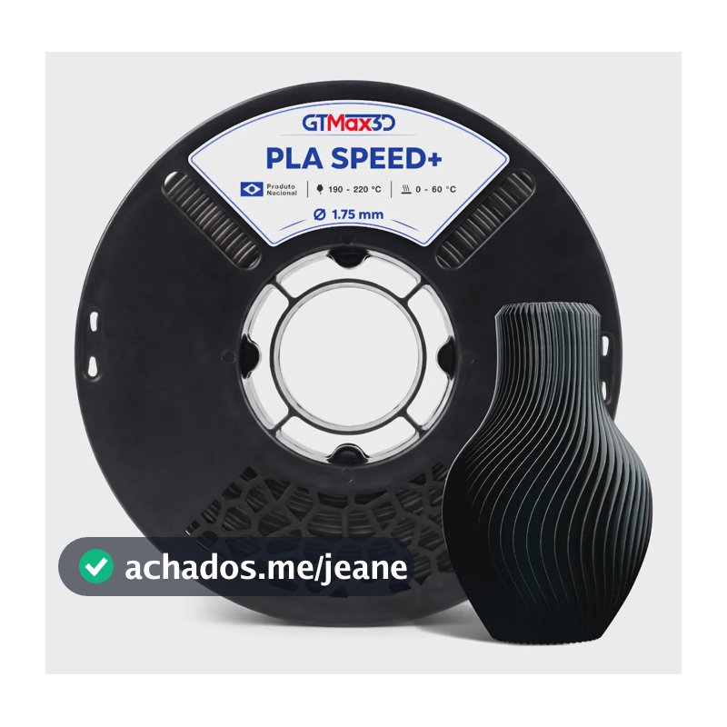Filamento Pla Plus Speed 1.75mm 1kg Impressora 3d Gtmax3d Preto