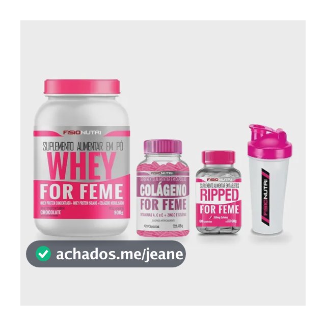 Combo Feminino 1 Whey + 1 Colágeno + 1 Ripped + Brinde