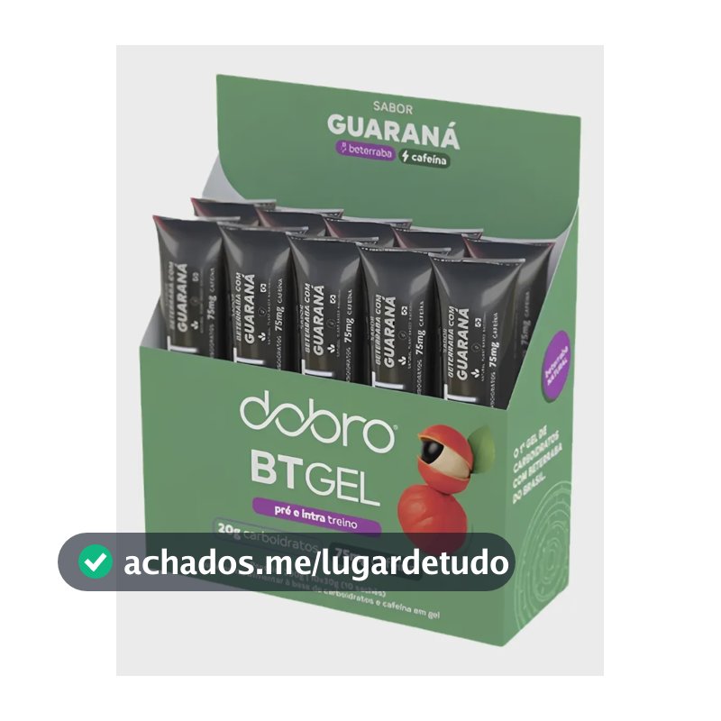 Suplemento em gel Dobro Energético Carboidratos Bt sabor Beterraba com Guaraná e Cafeína x 300g 10 un