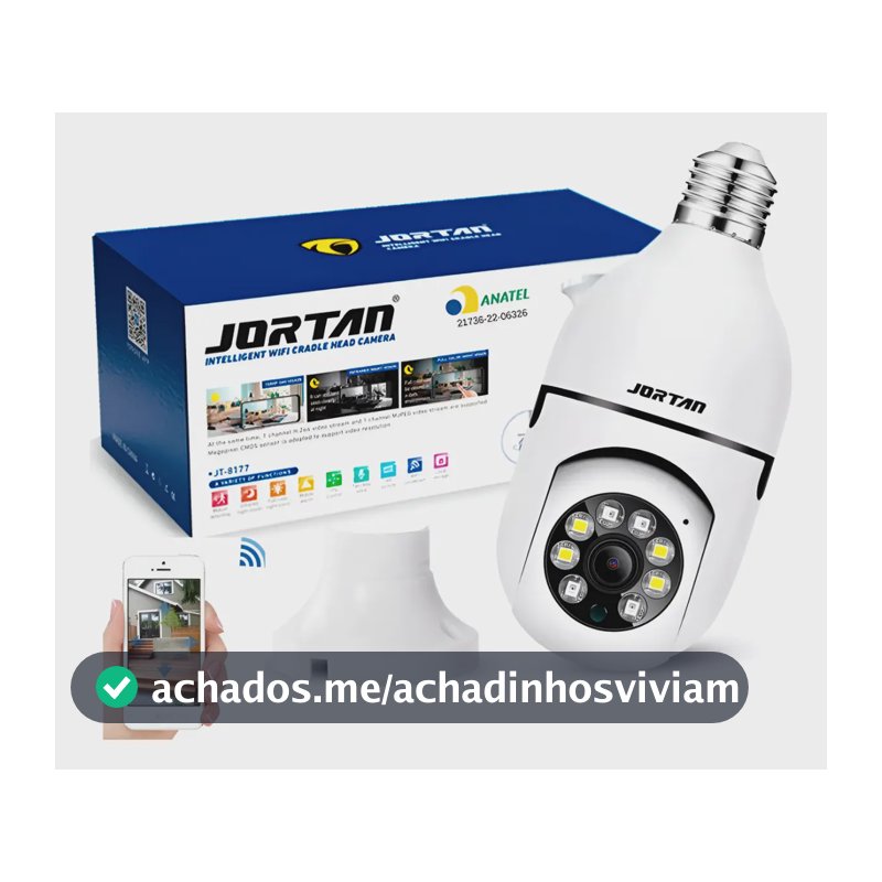 Câmera Lâmpada Segurança Inteligente Visão Noturna Hd Wifi Cor Branco