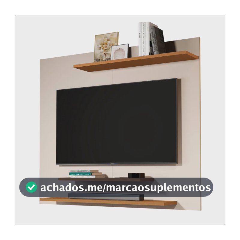 Painel Para Tv Até 40 Polegadas Estante Rack Sala Off White Off White/nature