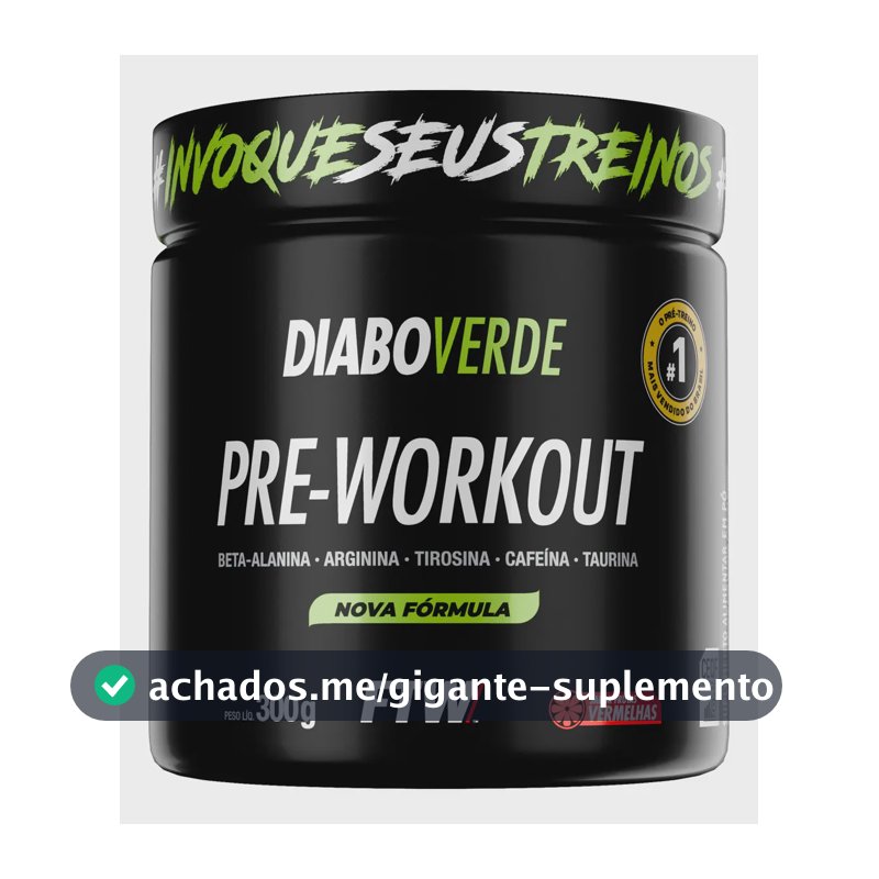 Suplemento FTW Diabo Verde Pre-Workout en pó sabor frutas vermelhas x 300g