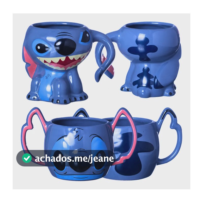 Canecas Porcelana Zonacriativa Caneca Com Design Stitch Stich Azul Capacidade 250ml