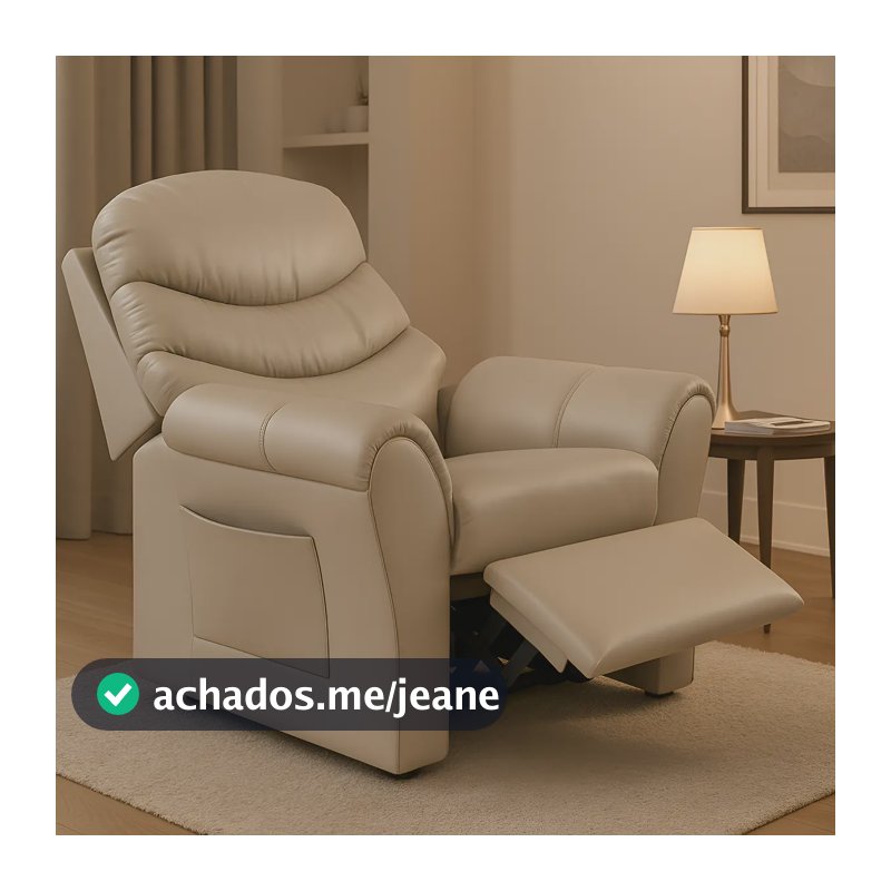 Poltrona Do Papai Retrátil Decorativa Reclinavel Bege