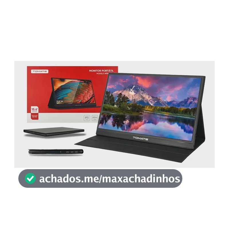 Monitor Portátil Full Hd 15.6 Notebook, Celular, Games C/ Cor Preto