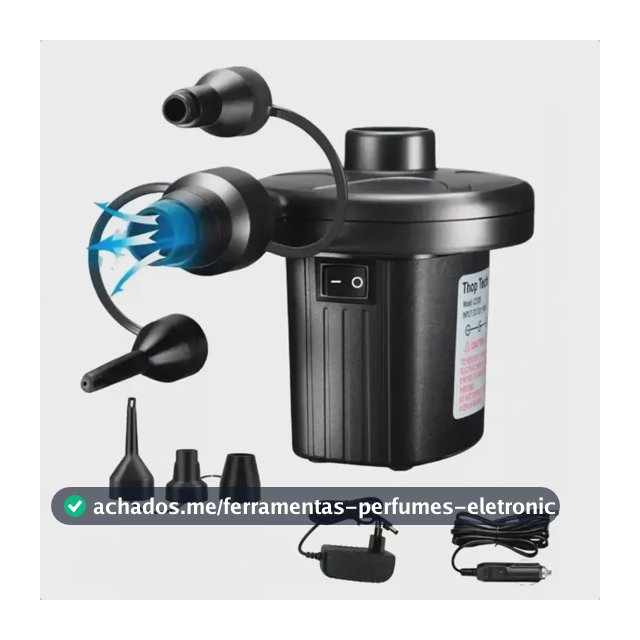 Bomba Inflador E Compressor De Ar Elétrico Portátil Bivolt 3 Bicos Encher E Esvaziar Colchão Inflável Piscina Boia Bivolt Thop Tech Importados