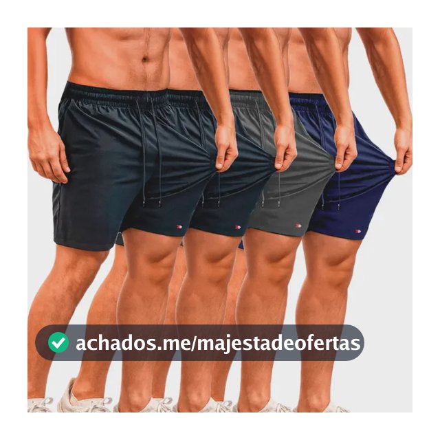 Kit 4 Bermuda Shorts Tactel Sandrini Elastano Academia Praia Sortidos Liso P