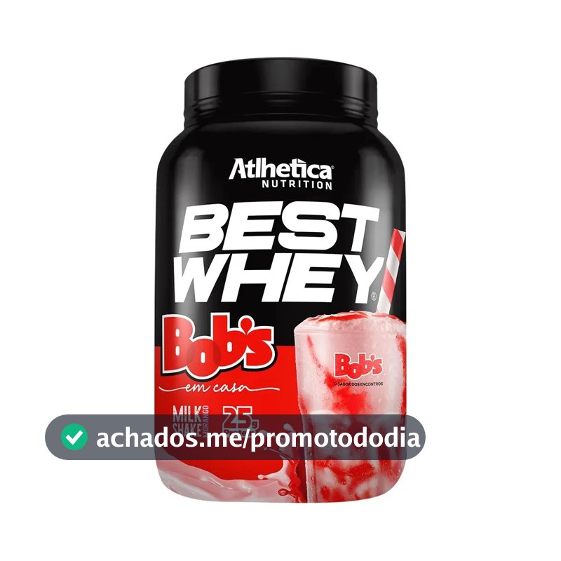 Proteína Atlhetica Nutrition Best Whey Bob's em pó sabor Milkshake de Morango Bobs x 900g