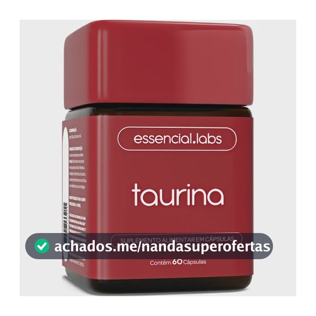 TAURINA com 1000mg por Dose - Fórmula Exclusiva com Máxima Concentração e Absorção - 60 Cápsulas