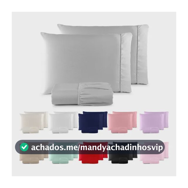 Jogo De Lençol 400 Fios Ponto Palito Cama Queen 3 Pçs Saldão