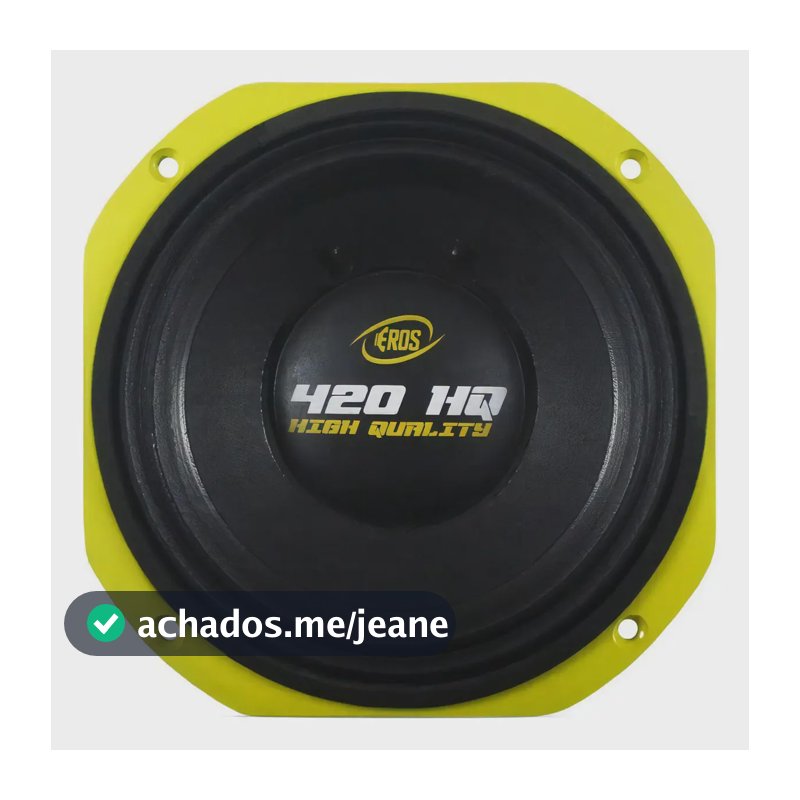 Alto Falante Eros E-420 Hq 8 Polegadas 420w 8 Ohms Médio Grave Cor Preto E Amarelo