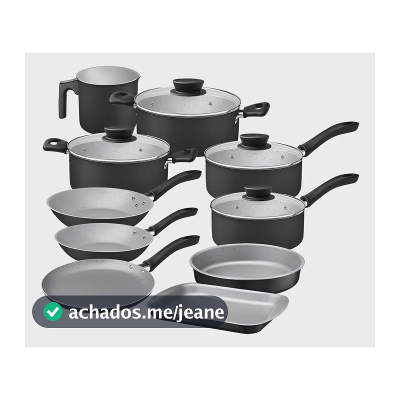 Jogo De Panelas 10 Peças Antiaderente Preta Linz Tramontina