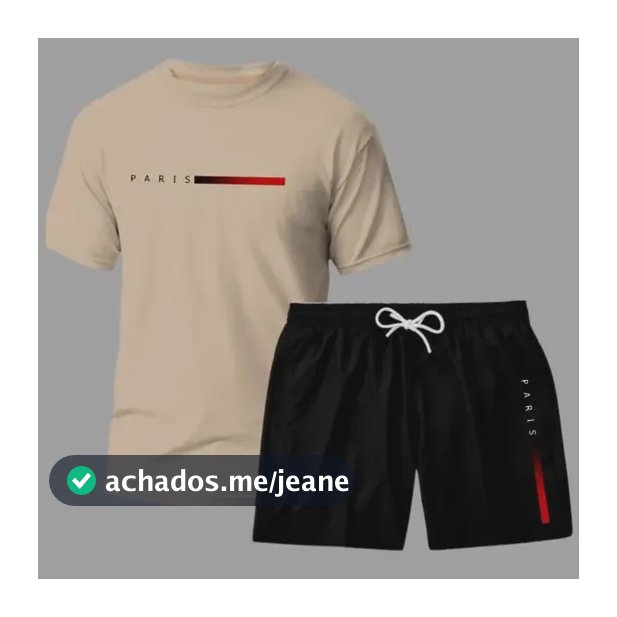 Conjunto Masculino Streetwear Paris Urbano Camiseta E Short