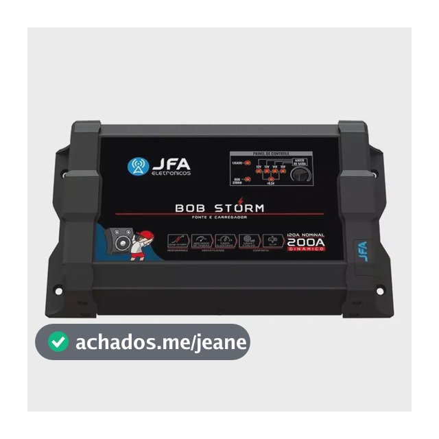 Fonte Carregador JFA Bob Storm 200A Bivolt para Som Automotivo e Projetos