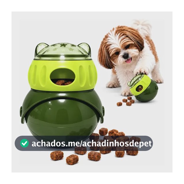 Brinquedo Interativo Dispenser Ração E Petiscos Cães E Gatos Verde