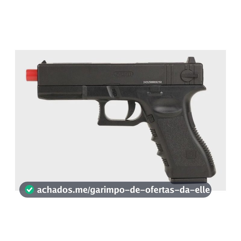 Pistola Airsoft Combat Cbt-17 Slide Metal Spring 6mm 180 Fps Preta Preto 6 Mm