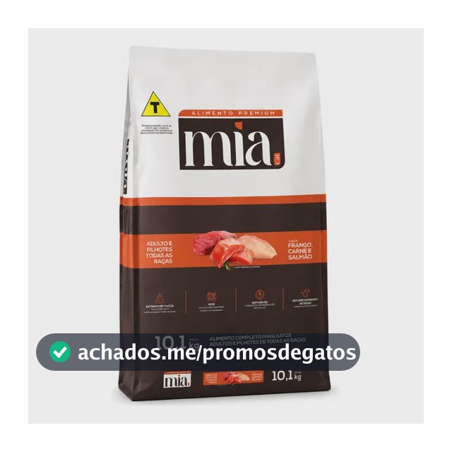 Ração Mia Cat Premium Para Gatos Adultos Filhotes 10,1kg