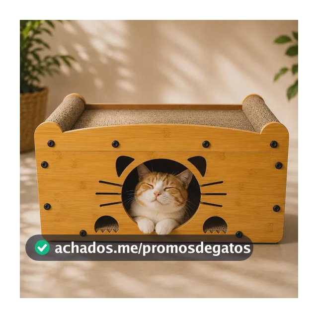 Arranhador Casinha Toca Gato Mdf E Papelão Antiestresse  Marrom
