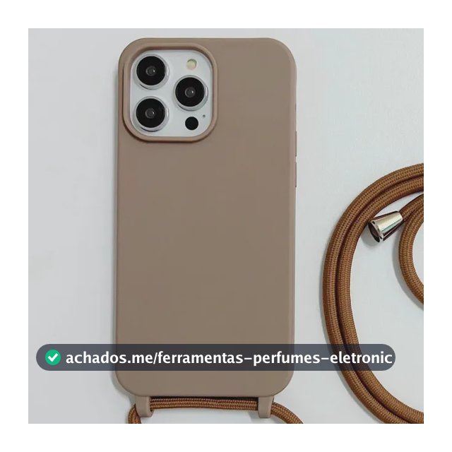 Capa Capinha Silicone Com Alça Cordão P Pescoço Para iPhone