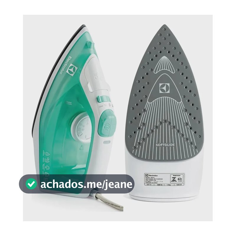 Ferro de Passar Roupa Seco e Vapor base antiaderente ceramica 1200W cabo 1,65m Electrolux vapor vertical extra anti gotejamento SIE70