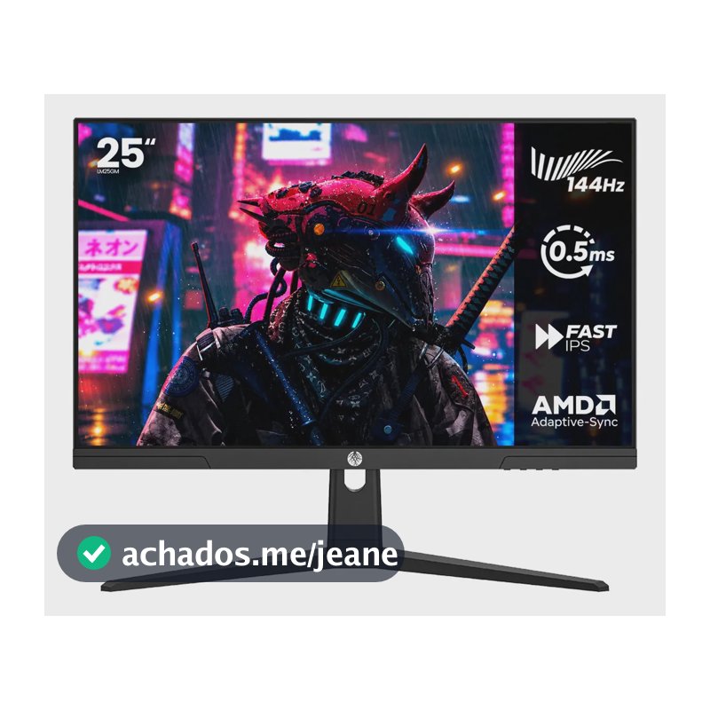 Monitor Gamer Haiz 25'' Ips Fhd 144hz 0.5ms Hdmi Dp Vesa Preto