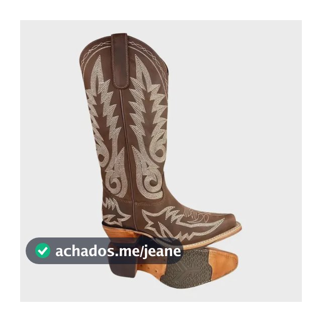 Bota Texana Feminina Goyazes Bico Fino Bordado Ref:256803-cc