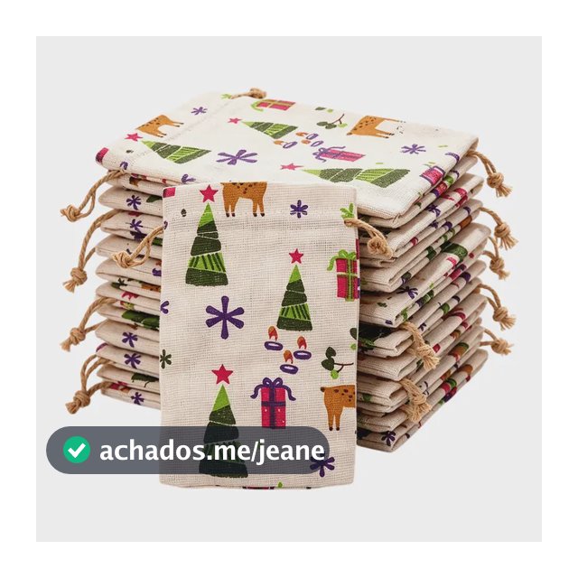 12 Peças De Sacos De Natal Retrô Com Cordão, Presentes De Na Multicolored