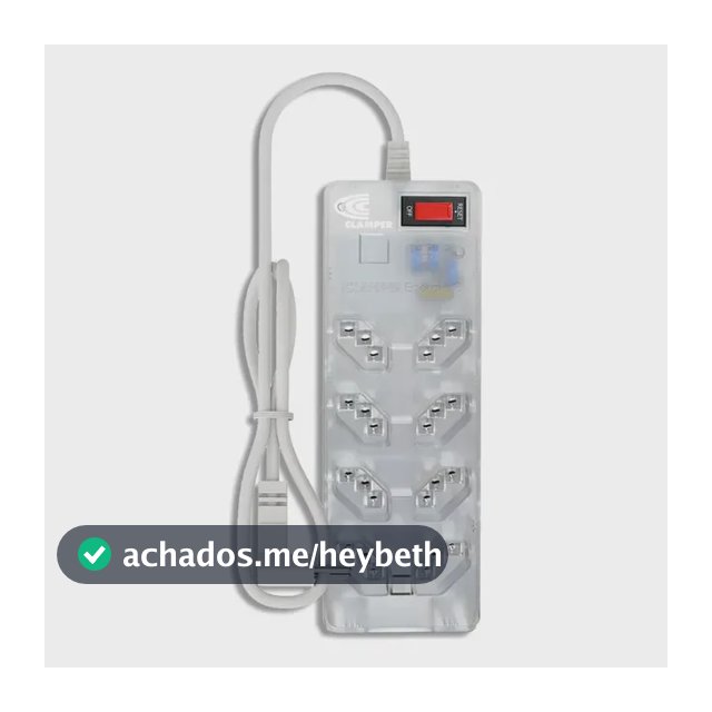 Filtro De Linha Clamper Energia 8 Tomadas Bivolt, Com Dps E Proteção Lcf Transparente 127/220v