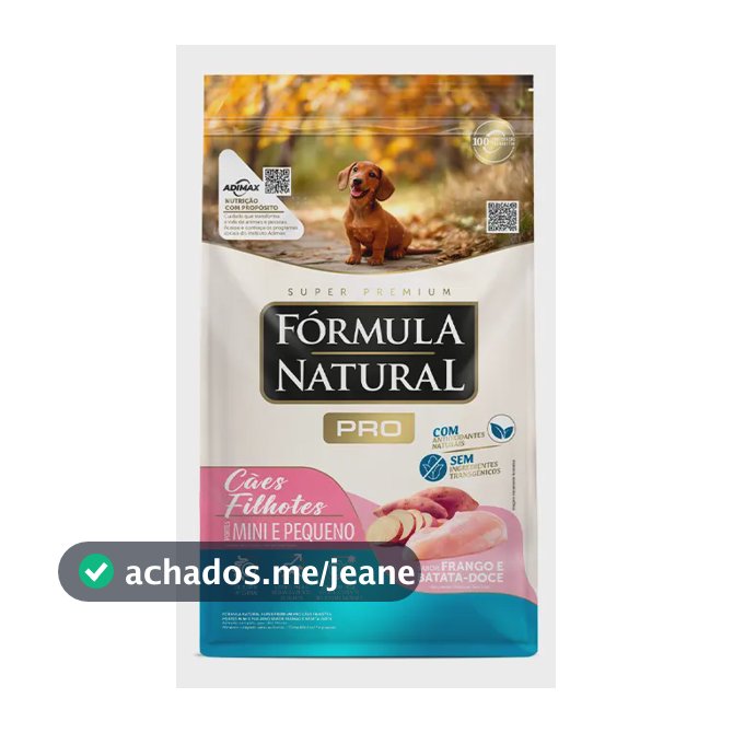 Ração Seca Fórmula Natural Pró Cães Filhotes Mini Pequeno Frango Batata Doce 2,5kg
