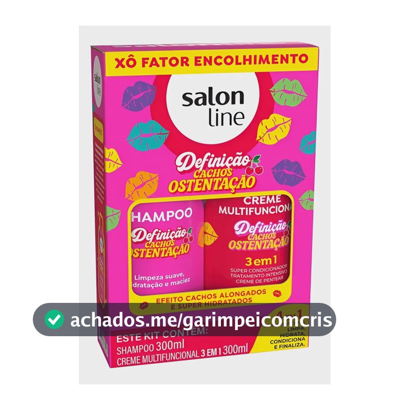 Shampoo 300ml + Creme Multifuncional 300ml Cachos Ostentação