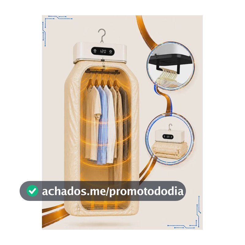 Secador de Roupas Elétrico Portátil Moderna Mix Bivolt, para Apartamento e Viagem