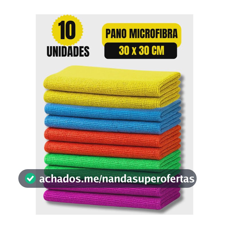 10 Flanela Pano Microfibra Limpa Carro Vidro Pia Multiuso Cor Sortidos Home Safe Home