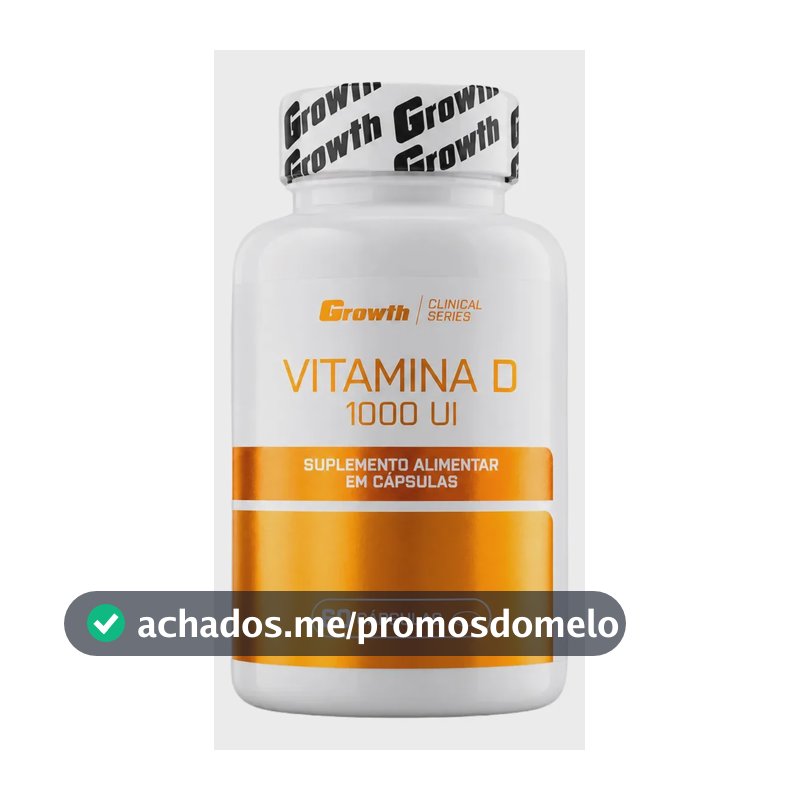 Vitamina D 1000ui 60 Caps Growth Supplements - Sem Sabor Sem Sabor