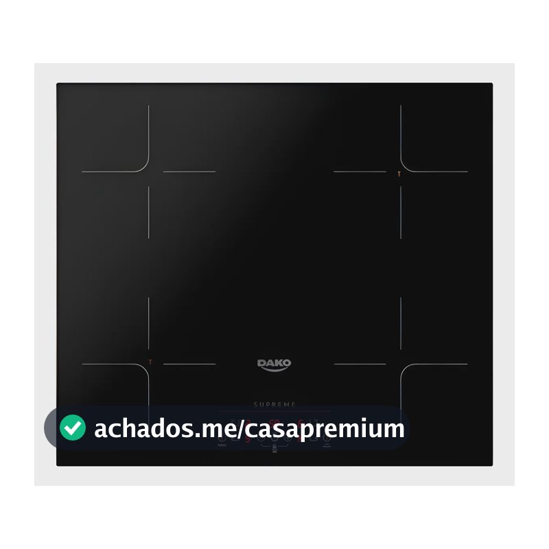 Cooktop Dako Supreme de Indução 4 Bocas Preto para Embutir
