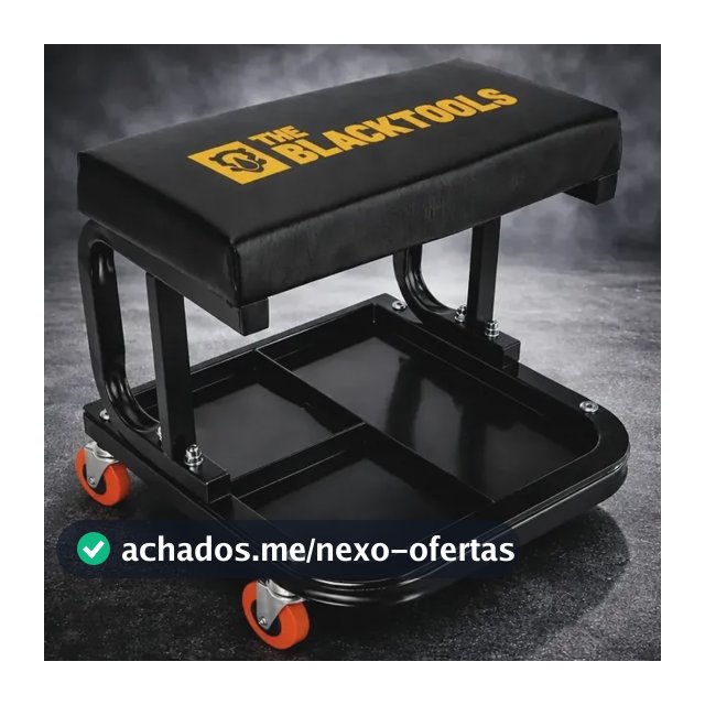 Banqueta Banquinho Mecânico Assento Fixo Oficina Preto