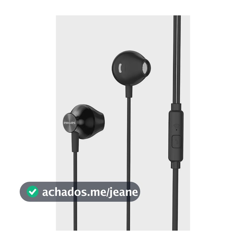 Fone De Ouvido com fio e Microfone Philips P2 Taue101bk/00 Preto