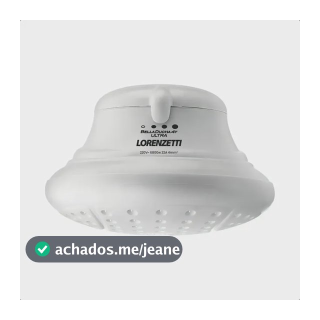 Chuveiro Bella Ducha Ultra Lorenzetti 4 Temperaturas 220v Branco 220v 6.8 Kw