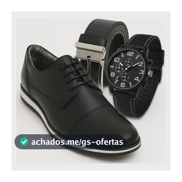Kit Sapato Masculino Oxiford Classico + Relógio + Cinto