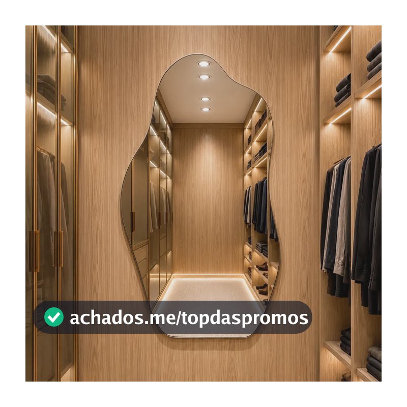 Espelho Ravenna 70x50cm Design Moderno Luxo Suporte Banheiro Suporte