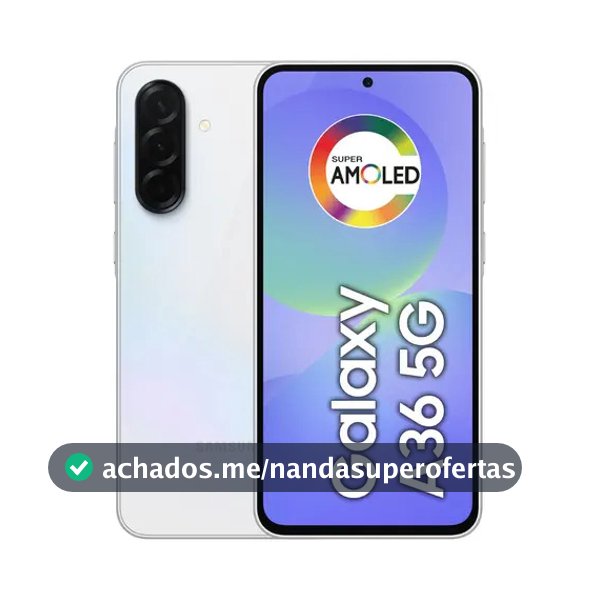 Smartphone Samsung Galaxy A36 5G 128GB 6GB RAM Câmera Tripla de até 50MP Selfie de 12MP IP67 Super AMOLED 6.7'' NFC Recursos AI Android e Segurança Snapdragon - Branco