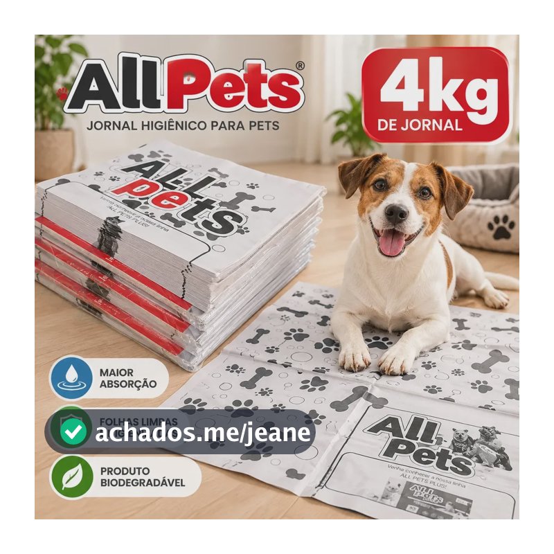 Jornal Pet 240 Folhas Grandes 58x65 - Higiene Animal 4kg!!!! Branco