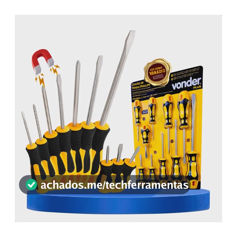 Jogo Chave Fenda Philips Magnetizada Imã Profissional 10pc
