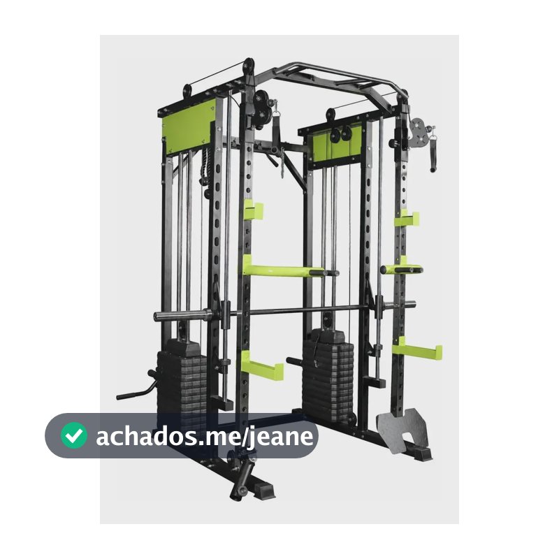 Cross Over Duplo Smith Rack De Agachamento Com 150 Kg Uplift Preto
