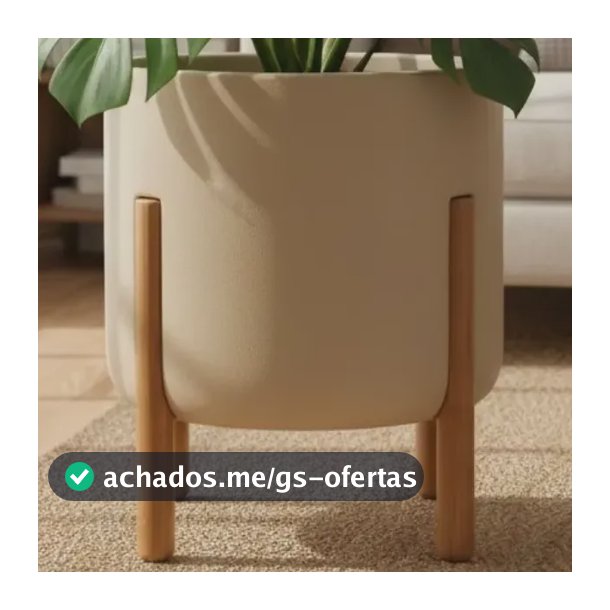 Vaso Para Plantas Com Suporte De Madeira Decoração Casa Sala Areia Liso